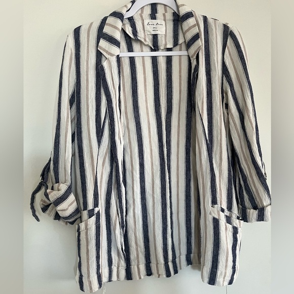 Linen Blend Striped Blazer - Picture 1 of 5